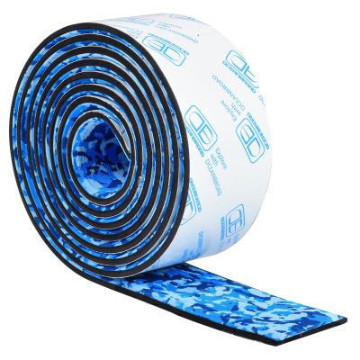 OCEANBROAD Camo Faux Teak Boat Flooring, 96''x2.4' Camo Blue