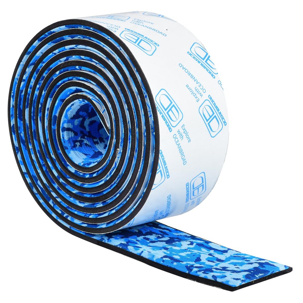 OCEANBROAD Camo Faux Teak Boat Flooring, 96''x2.4' Camo Blue