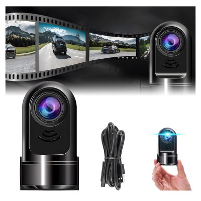 1080P HD 360 Rotating Mini ADAS Dashcam, Car Front Dash Cam with ADAS & Super Night Vision, Dashboard Car Camera, 24H Parking Mode, Loop Recording (16GB Version)