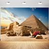 12x8ft Egyptian Pyramids Backdrop Ancient Civilization Country Egypt Desert Camel Photography Background Indoor Decoration Travel Theme Photo Booth Props view 1