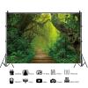 10x6.5ft Forest Backdrop Jungle Rainforest Spring Enchanted Nature Green Woodland Photography Background Hiking Camping Theme Party Decoration Portrait Photo Booth Props view 2