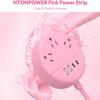 3 Prong Red USB Power Strip,Pink 2 Prong Power Strip with USB C Desktop Charging Station for Travel, Cruise Ships, Office, Nightstand view 2