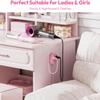 3 Prong Red USB Power Strip,Pink 2 Prong Power Strip with USB C Desktop Charging Station for Travel, Cruise Ships, Office, Nightstand view 3