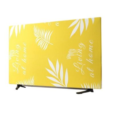BuniQ Full Soft Tv Cover Elastic TV Screens Protectors for Bedroom, Decoration Tv Enclosure, Flat Led Televisions Protective (Color : Yellow Leaf, Size : 24 inches)