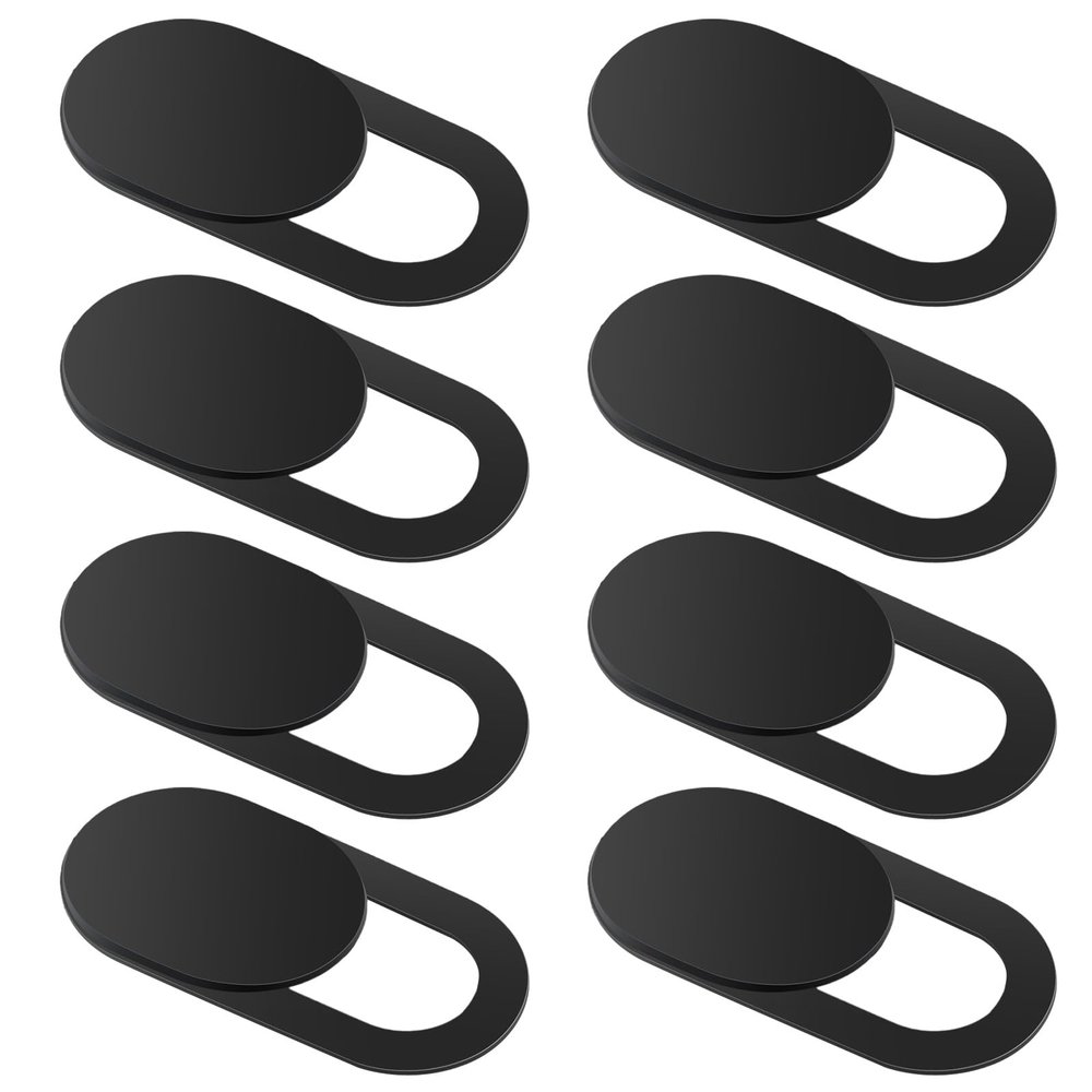 Amabro 8PCS Webcam Cover Slide, Thin Phone Camera Cover Laptop Computer Camera Cover Slide Blocker Slider Lens Cover Protector Protect Privacy Security Fits Desktop PC Tablet Pad(Black)
