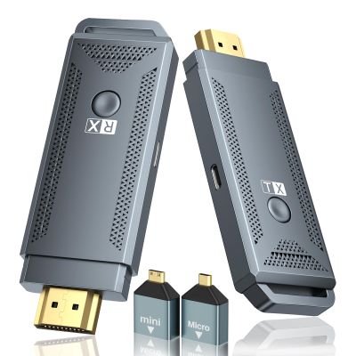 Wireless HDMI Transmitter and Receiver, 100FT Range, Plug & Play Portable Wireless HDMI Extender Supported 4K Decoding/1080P, Streaming from Laptop/PC/TV Box/Camera to Monitor/Projector/HDTV