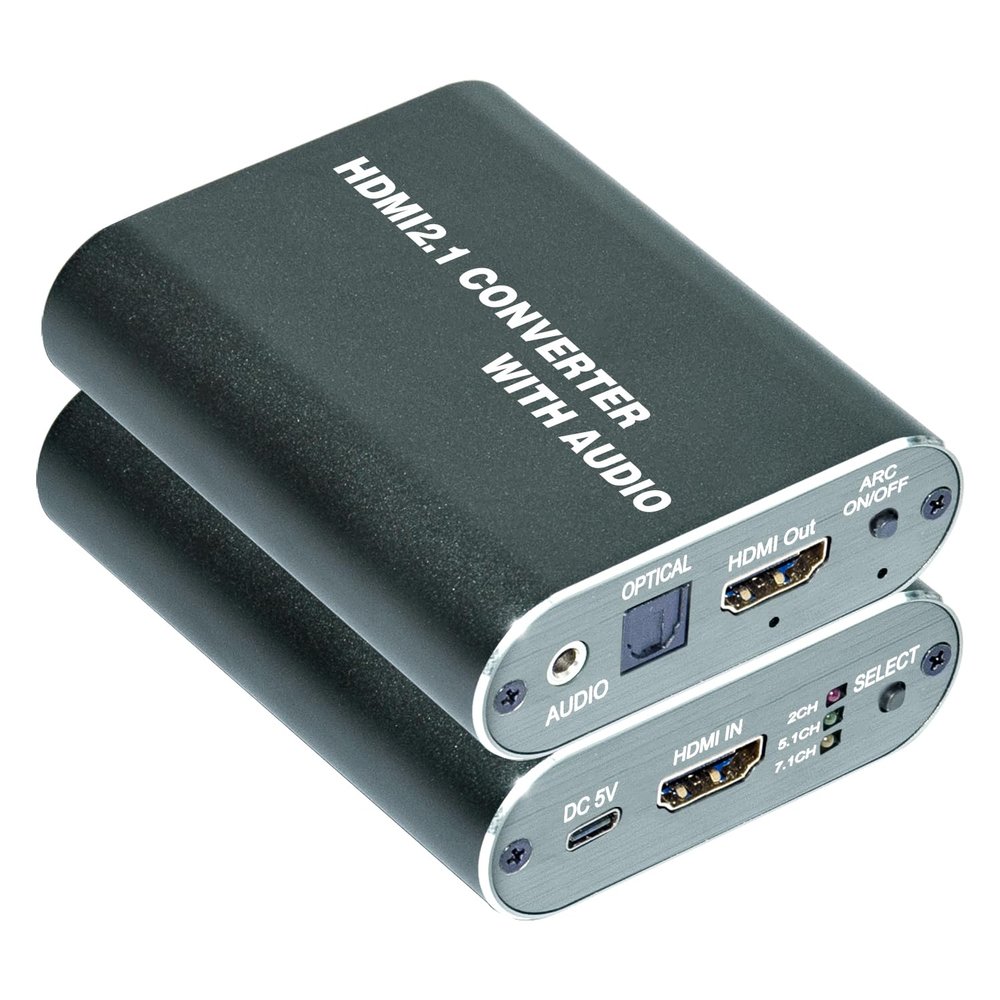8K HDMI Audio Extractor,HDMI Audio Converter with Optical SPDIF Audio Output,Supports ARC,LPCM 5.1,LPCM 7.1,HDCP 2.3,PCM 2CH,Dolby and DTS All Formats (Black 101EA)