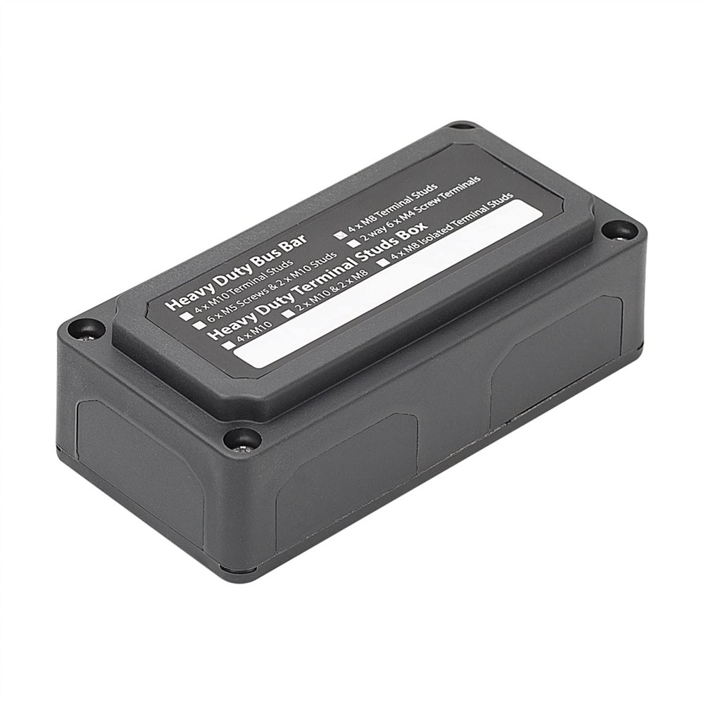 300A Bus Bar Heavy Duty Power Distribution Block Busbar Box Module Design with 4X M8 Terminal Studs for Car RV Boat 1Pcs (Color : Black M8)