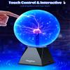Theefun Blue Plasma Ball: 8 Inch Huge Plasma Globe Birthday Gifts Touch & Sound Sensitive Plasma Ball Lamp Electric Ball Lightning Novelty Light for Parties, Home, Prop, Room Decoration view 3