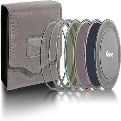 KW Revolution Professional ND Kit Magnetic Shockproof Tempered Optical Glass w Color Coded Rings inc CPL ND8 ND64 ND1000 Filter Lens Cap & Case (86mm)