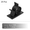 MECCANIXITY 25Pcs Cable Management Clips, 17-20mm Dia Self Adhesive Nylon Wire Holder, Adjustable Organizer Clamp for PC Desk Office, Black view 3