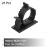 MECCANIXITY 25Pcs Cable Management Clips, 22-25mm Dia Self Adhesive Nylon Wire Holder, Adjustable Organizer Clamp for PC Desk Office, Black view 3