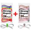 24 Pack Magnetic Cable Ties, Cute Cloud Design + Cute Cat's Paw Design, Great for Bundling and Organizing, Holding Stuff, Book Markers, Fridge Magnets view 1
