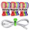 24 Pack Magnetic Cable Ties, Cute Cloud Design + Cute Cat's Paw Design, Great for Bundling and Organizing, Holding Stuff, Book Markers, Fridge Magnets view 2