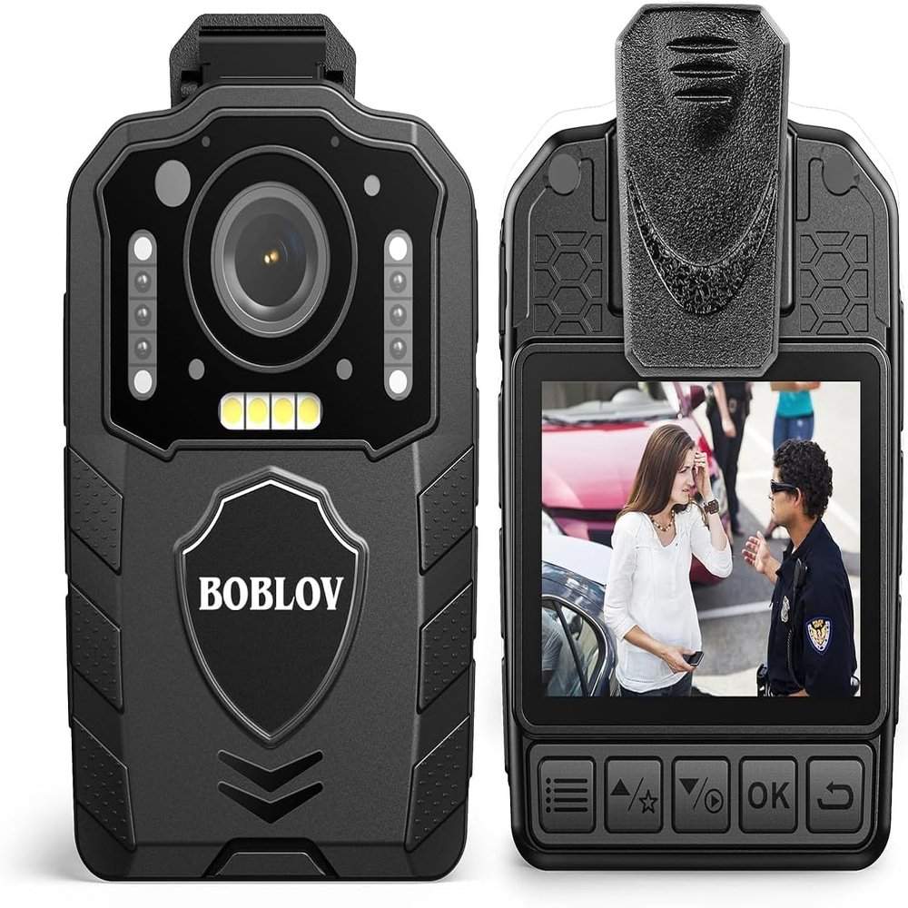 BOBLOV KJ25 1080P Body Cam, 3000mAh with 10-13Hrs Recording, Affordable Body Camera with Night Vision, for Hiking, Delivery, Law Enforcement, and Pet Walking(Card not Included)
