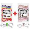 16 + 24 Pack Magnetic Cable Ties, Cute Cloud Design + Cute Cat's Paw Design, Great for Bundling and Organizing, Holding Stuff, Book Markers, Fridge Magnets view 1