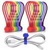 16 + 24 Pack Magnetic Cable Ties, Cute Cloud Design + Cute Cat's Paw Design, Great for Bundling and Organizing, Holding Stuff, Book Markers, Fridge Magnets view 2