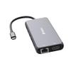 Verbatim USB C Hub 14-in-1 Multiport Adapter USB-C to HDMI, VGA, RJ45, USBA-A and USB-C PD, with SD Card Reader, for Mac, MacBook Pro/Air, iPad Pro, Thinkpad, Windows Computer, Laptop and Co, gray view 4