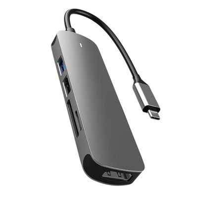 HOMSFOU USB Type- Adapter Aluminum Alloy USB Hub Video Output for Laptop Efficient Multi-Device Connectivity and Interface Expansion