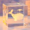 QINGXU 3D Cube Crystal Desktop Decoration, Desktop LED Base Night Lights, Cloud Lights, Gifts for Friends, Family, Lovers, Children (Size : Whale) view 1