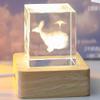 QINGXU 3D Cube Crystal Desktop Decoration, Desktop LED Base Night Lights, Cloud Lights, Gifts for Friends, Family, Lovers, Children (Size : Whale) view 2