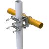 Amazmount Double Antenna Mount Clamp U-Bolt Mounting Hardware Mast to Mast Mount Bracket Kit (Without The Pole) Antenna Mast Clamp V Jaw Accessories Stainless Steel for TV CB Ham Outside Antenna view 1