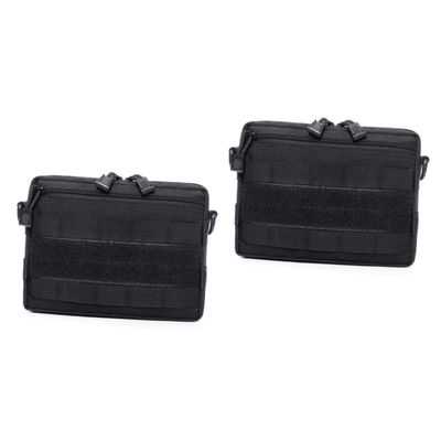 BESPORTBLE 2pcs Outdoor Hiking Waist Bag Storage Pouch for Cell Phones Keys and Gear Small Compact Bag Buckle Straps for Easy Attachment Black