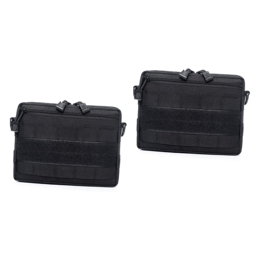 BESPORTBLE 2pcs Outdoor Hiking Waist Bag Storage Pouch for Cell Phones Keys and Gear Small Compact Bag Buckle Straps for Easy Attachment Black