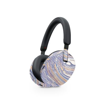 MightySkins Carbon Fiber Skin Compatible with Sony WH-1000XM5 Headphones - Liquid Silver | Protective, Durable Textured Carbon Fiber Finish | Easy to Apply