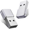 MAS Technology USBC to USB Adapter 2Pack,USB C Female to A Male OTG Charger Type C Converter for Computers, laptops, iPhones 15 14 13 12 Pro Max, Car Play, Gray view 1