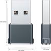 MAS Technology USBC to USB Adapter 2Pack,USB C Female to A Male OTG Charger Type C Converter for Computers, laptops, iPhones 15 14 13 12 Pro Max, Car Play, Gray view 2