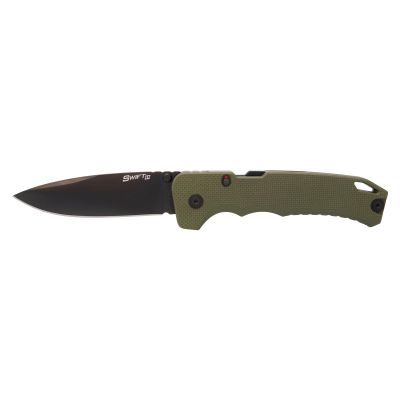 Cold Steel Swift III 4" M4 Steel Drop Point Blade G10 Handle Everyday Carry Outdoor Hunting Tactical Resistant Folding Pocket Knife with Atlas Lock, Belt Clip & Ambidextrous Pocket