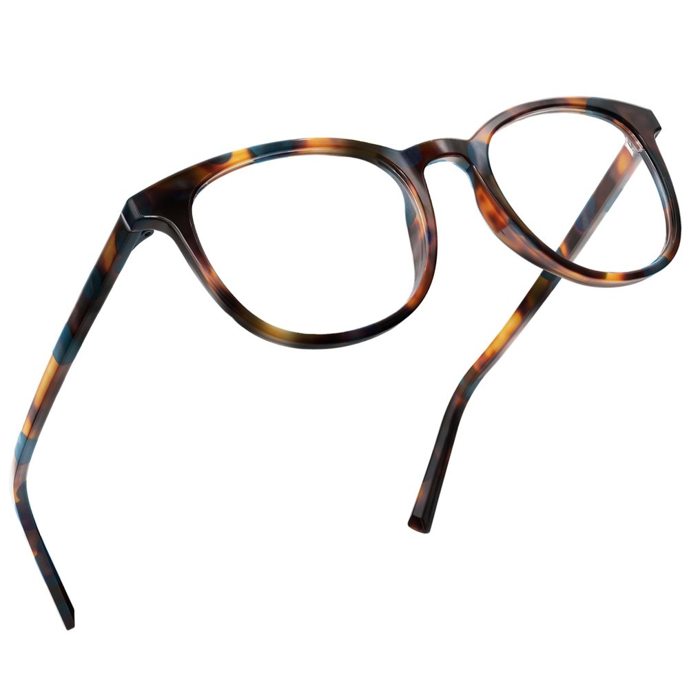 grinderPUNCH Reading Glasses Men Women Fashion Computer Readers Stylish Blue Light Blocking Glasses Gaming Eyeglasses (Tortoise Teal, 1.0, x)