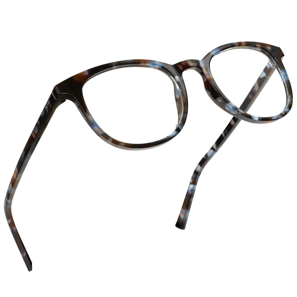 grinderPUNCH Reading Glasses Men Women Fashion Computer Readers Stylish Blue Light Blocking Glasses Gaming Eyeglasses (Tortoise Tide Pool, 0.5, x)