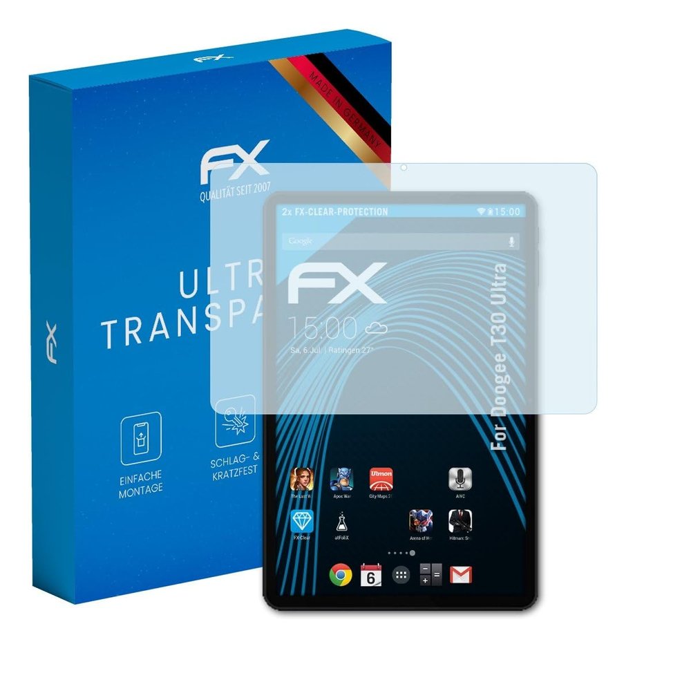 atFoliX Screen Protection Film compatible with Doogee T30 Ultra Screen Protector, ultra-clear FX Protective Film (2X)
