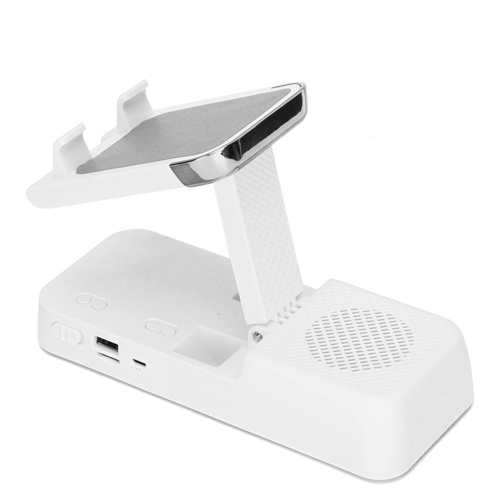 Audio Phone Holder, Mobile Phone Holder Speaker Strong and Sturdy Nonslip High Power for Smartphones for Tablets (White)