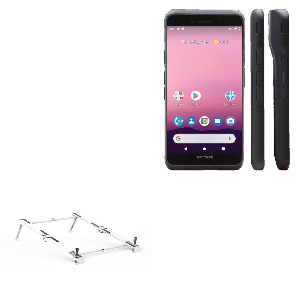 BoxWave Stand and Mount Compatible with SpectraLink Versity 96 Smartphone - Pocket Aluminum Stand 3-in-1, Portable Multi Angle Viewing Riser - Metallic Silver