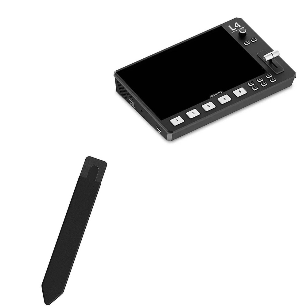 BoxWave Stylus Pouch Compatible with FeelWorld L4 - Stylus PortaPouch, Pen Stylii Holder Carrier Portable Self-Adhesive - Jet Black