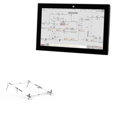 BoxWave Stand and Mount Compatible with Allen Bradley VersaView 6300M (8.4 in) - Pocket Aluminum Stand 3-in-1, Portable Multi Angle Viewing Riser - Metallic Silver