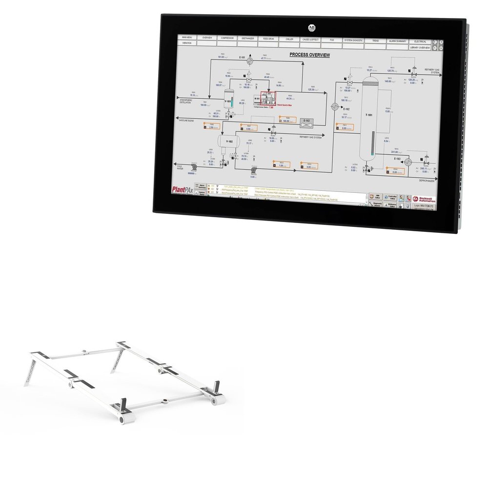 BoxWave Stand and Mount Compatible with Allen Bradley VersaView 6300M (8.4 in) - Pocket Aluminum Stand 3-in-1, Portable Multi Angle Viewing Riser - Metallic Silver