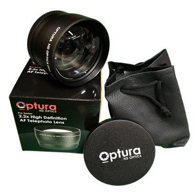 58mm OPTURA HD OPTICS 2.2X Telephoto Lens for Canon Rebel T3, T3i, T5, T5i, T6, T6i, T7i, EOS 80D, EOS 77D Cameras with Canon EF-S 18-55mm f/3.5-5.6 is II, is STM Lens