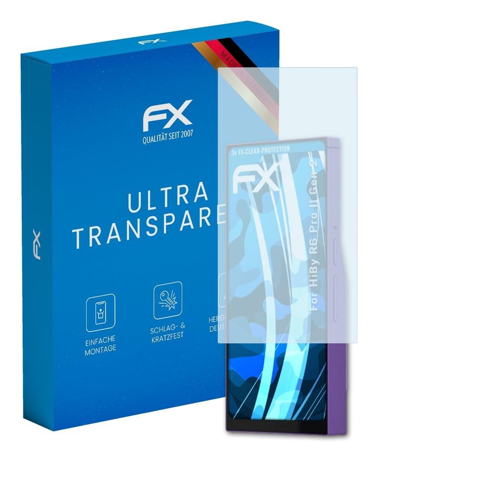 atFoliX Screen Protection Film compatible with HiBy R6 Pro II Gen 2 Screen Protector, ultra-clear FX Protective Film (3X)