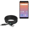 BoxWave Cable Compatible with SpectraLink Versity 9540 Smartphone - PowerDisplay PD Cable (6ft) - USB-C to USB-C (100W), LED Wattage Info Extra Long Braided Nylon - Jet Black view 1