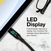 BoxWave Cable Compatible with SpectraLink Versity 9540 Smartphone - PowerDisplay PD Cable (6ft) - USB-C to USB-C (100W), LED Wattage Info Extra Long Braided Nylon - Jet Black view 3