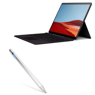 BoxWave Stylus Pen Compatible with Microsoft Surface Pro 10 - AccuPoint Active Stylus, Electronic Stylus with Ultra Fine Tip - Metallic Silver