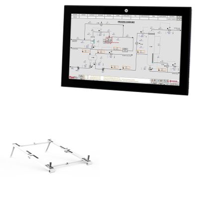BoxWave Stand and Mount Compatible with Allen Bradley VersaView 6300P (24 in) - Pocket Aluminum Stand 3-in-1, Portable Multi Angle Viewing Riser - Metallic Silver