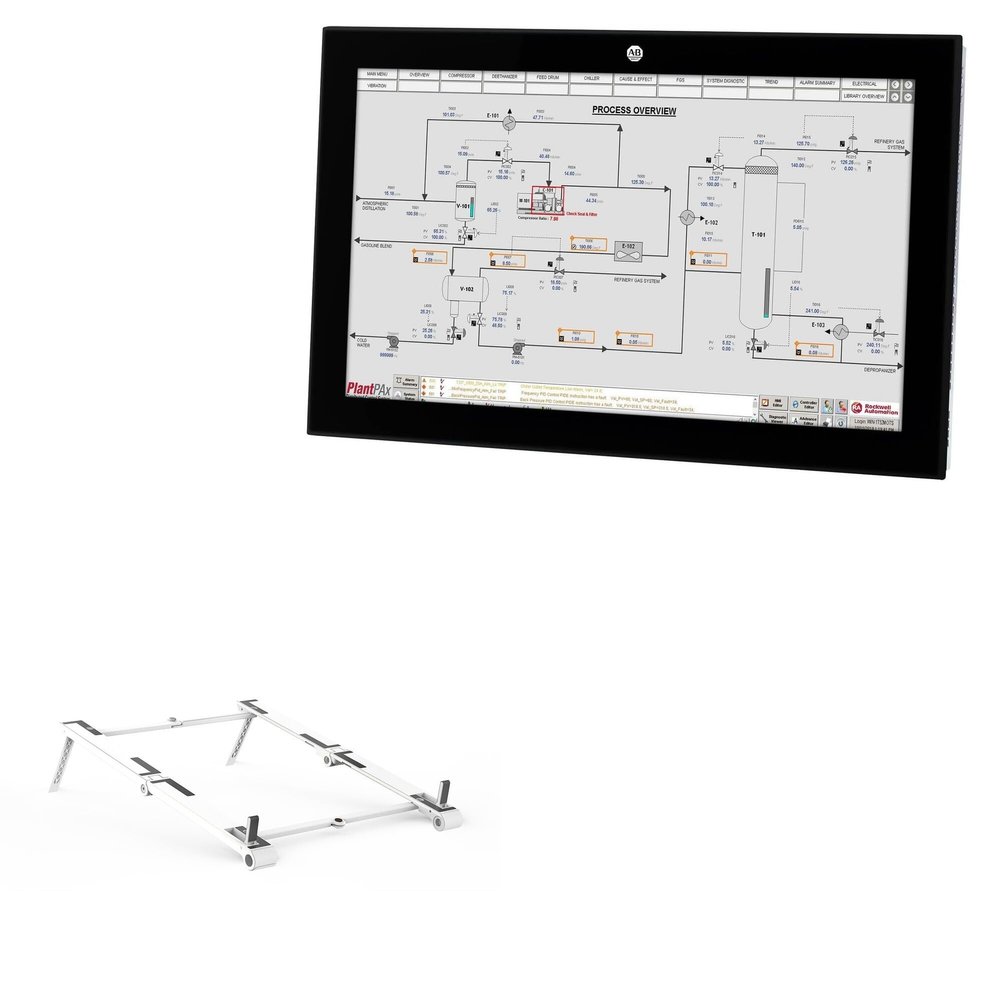 BoxWave Stand and Mount Compatible with Allen Bradley VersaView 6300P (24 in) - Pocket Aluminum Stand 3-in-1, Portable Multi Angle Viewing Riser - Metallic Silver