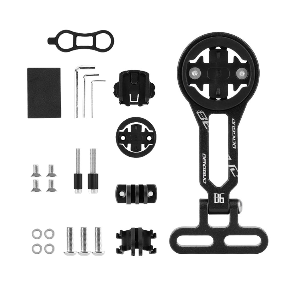 Wilitto TitaniumBike Cycling GPS Computer Mount Bracket for Integrated Handlebar, Out Front Cycling Computer Extension Bracket Lamp Holder Compatible with GarminWahooBryton Black