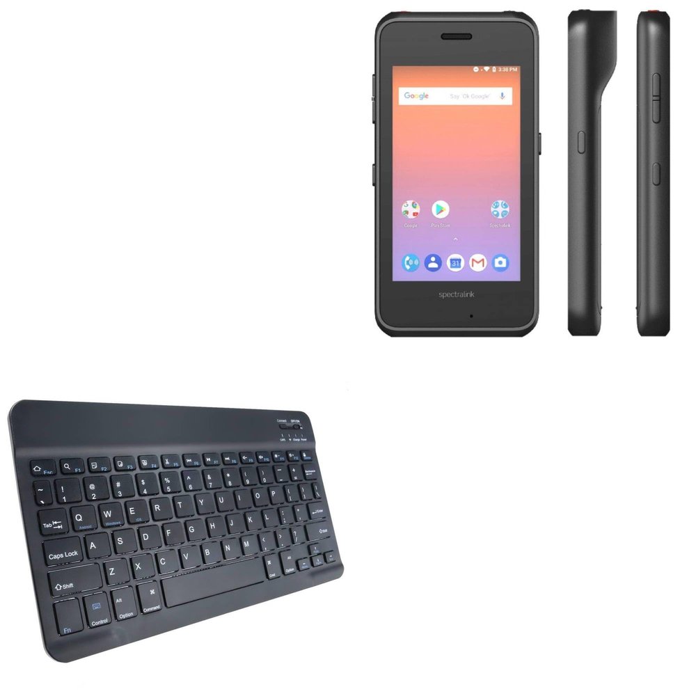 BoxWave Keyboard Compatible with SpectraLink Versity 92 Smartphone - SlimKeys Bluetooth Keyboard, Portable Thin with Chiclet-Style Keys - Jet Black