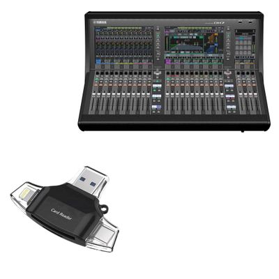 BoxWave Smart Gadget Compatible with Yamaha DM7 - AllReader SD Card Reader, microSD Card Reader SD Compact USB - Jet Black